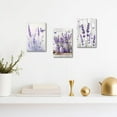 thumbnail image 2 of Hieng Lavender Wall Art 3 Pieces Purple Floral with Butterfly Canvas Prints Country Flower Art Picture Rustic Farmhouse Kitchen Bathroom Decor Unframed, 2 of 6