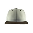 thumbnail image 2 of Top Headwear Flat Bill Adjustable Snapback Cap - White/Brown, 2 of 4