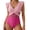 Rose red patchwork, variant on New Model Bikini with Ruffled Trim, Tummy-Covering, Slimming, Conservative One-Piece Bikini Swimsuit for Women is a must-have for hot spring and beach vacations