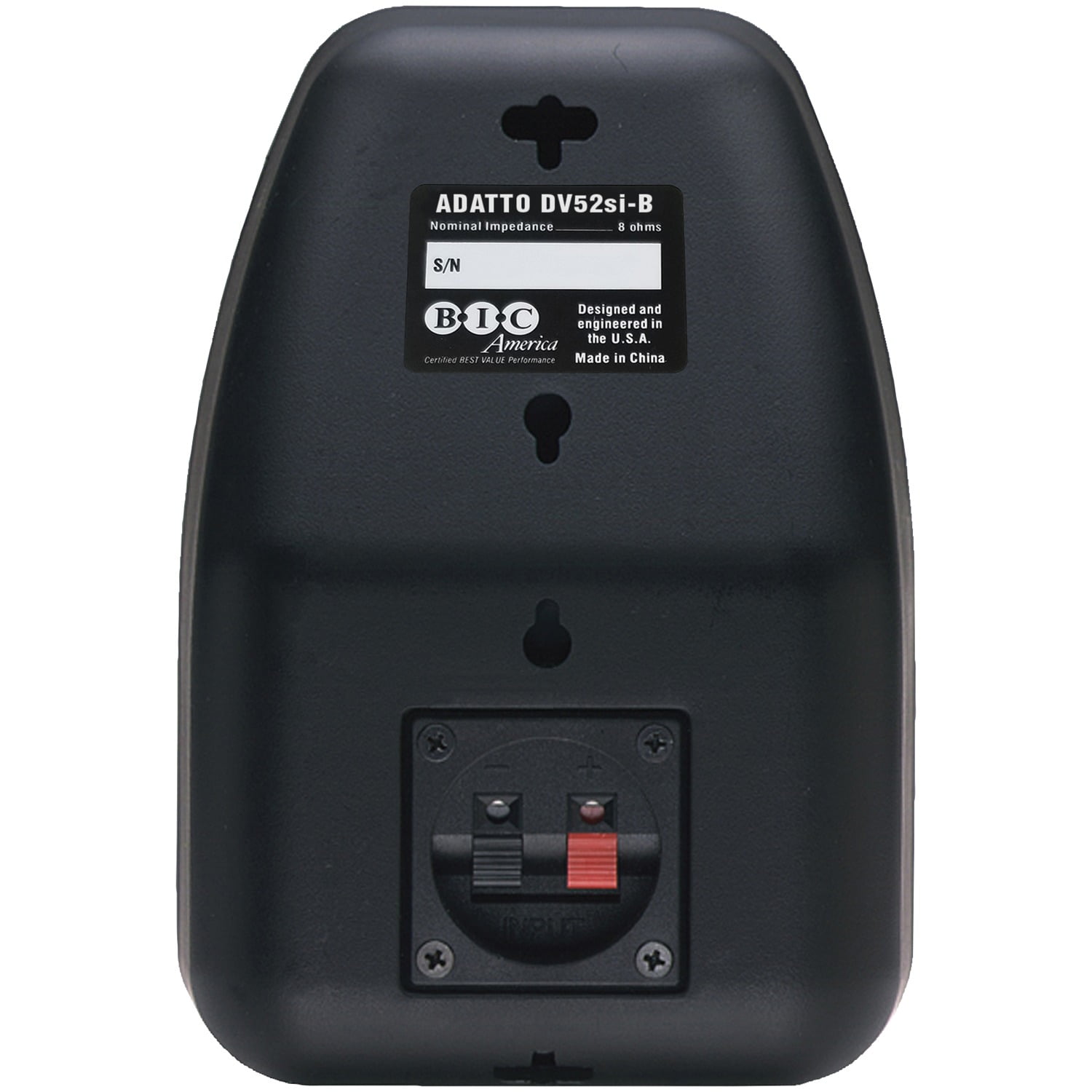 BIC America ADATTO 125-Watt 2-Way 5.25-Inch Indoor/Outdoor Speakers with Keyholes for Versatile Mounting (Black)
