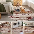 thumbnail image 6 of Retro Red Country Stars Washable Round Area Rug 8 ft, Faith Love Home Berries Vintage Wood Grain, Soft Non Slip Rugs Stain Repellent Indoor Felt Carpet for Living Dining Room Bedroom Home Office, 6 of 9