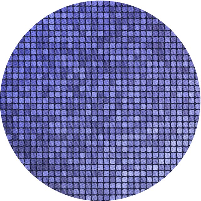 Ahgly Tapis Rond Lavable en Machine Intérieur Transitionnel Bleu Ardoise Clair, 5 Pieds Rond