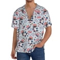 thumbnail image 3 of Wukai I Love USA Men's Casual Short-Sleeve Button Down Shirt - Lightweight Summer Dress Shirt for Daily Wear-3X-Large, 3 of 7