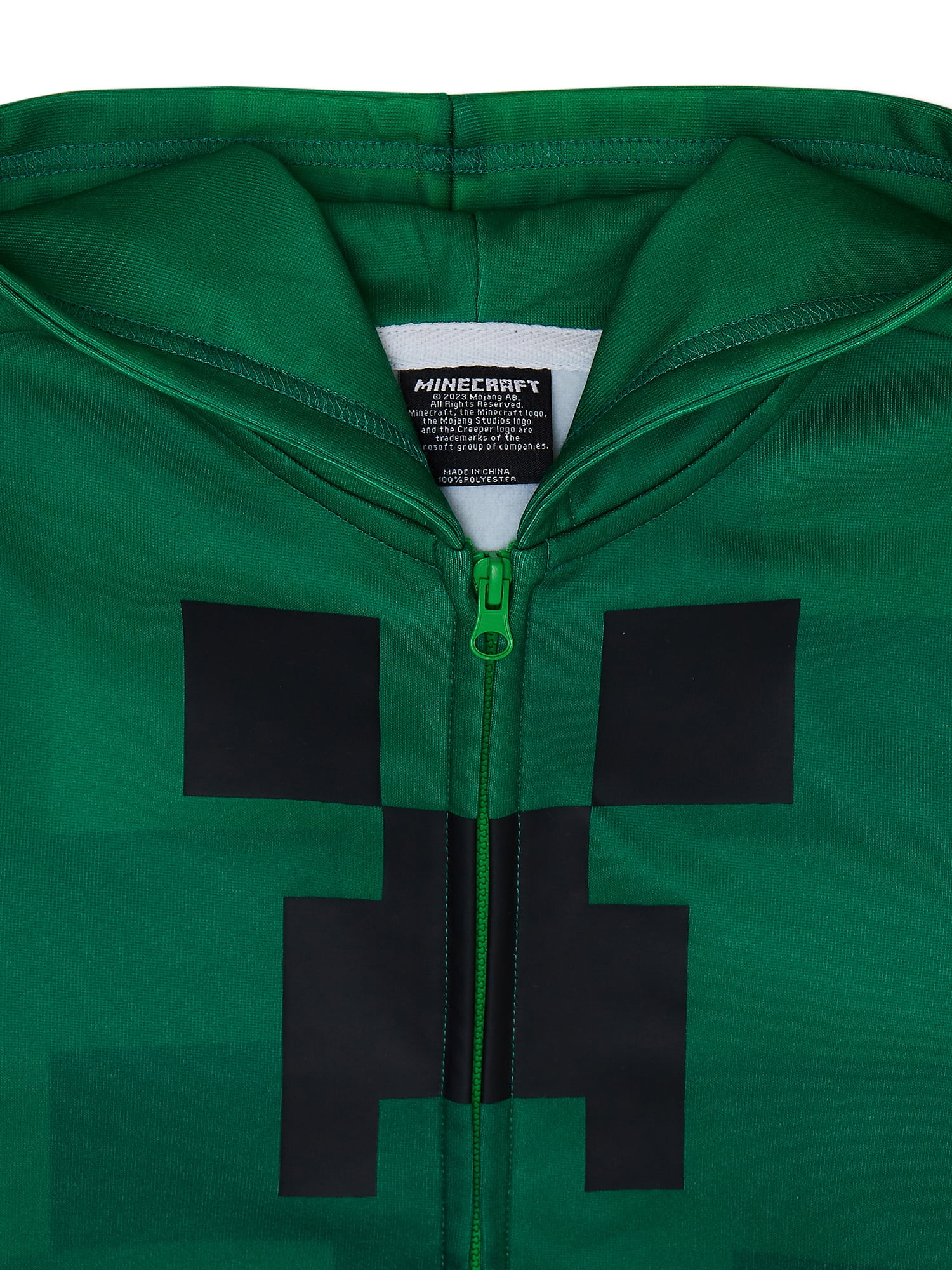 Minecraft Boys Creeper Zip Up Hoodie Sizes- XS-XXL