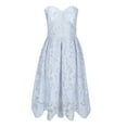 thumbnail image 6 of JGGSPWM Womens Sleeveless Lace Party Dress with Strapless Sweetheart Neckline Pleated Midi Skirt and Scalloped Hem Sky Blue L, 6 of 6