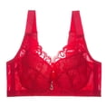 thumbnail image 1 of Gibobby Sujetador de reunión Sexy de encaje de Color a la moda para mujer sin anillo de ropa interior fina Brasieres para mujer sin varilla(Rojo,XXL), 1 of 2
