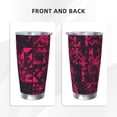 thumbnail image 4 of 20oz Car Cup Three-Piece Set Of Single Silver Edge No Smell Easy To Carry Heat Preservation For Daily Car Sports Travel Darkmagenta Geometric Patterns_1, 4 of 8