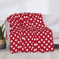 thumbnail image 4 of Throw Blanket for Couch, polka dots dark red Super Soft Fuzzy Comfy Warm Throw Blanket, Cuteness Lightweight Cozy Plush Flannel Blanket & Throws for Sofa and Bed All Season, 4 of 5
