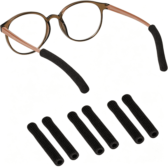 DUPAI Eyeglass Ear Grips,Eye Glasses Ear Grippers Anti-Slip Holder,Elastic Comfort Ear Cushion,Glasses Ear Grip Sleeve Retainer for Sports Glasses,Sunglasses Reading Glass 3Pairs(Black)