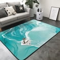 thumbnail image 3 of Area Rugs For Living Room Decor - Teal Turquoise 1 Soft Anti Slip Throw Washable Rugs 5x7 For Bedroom, Indoor Carpet For Bedroom Living Room 80x58In, 3 of 7