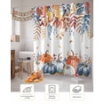 thumbnail image 7 of Thanksgiving Fall Shower Curtain Set ，Waterproof Fabric Shower Curtains Blue White Orange Eucalyptus Leaves Pumpkin Shower Curtains for Bathroom,Bathroom Decor 48"x72", 7 of 7