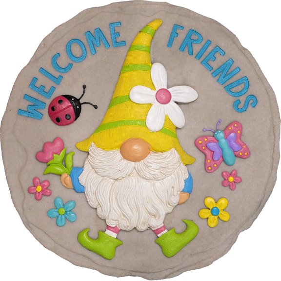 SPRING GNOME STEPPING STONE / DECORATIVE WALL PLAQUE