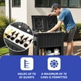 thumbnail image 4 of ModFusion 85 Quart Rolling Cooler & Serving Cart – 50 Bottle Capacity, Resin, Wheels, Drain Plug, Black – Ideal for Outdoor BBQs, Pool Parties, and Gatherings, 4 of 10