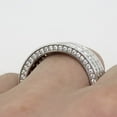 thumbnail image 3 of .925 Silver Triple Row CZ Eternity Band Bling Bling Ring in Rhodium, 3 of 4