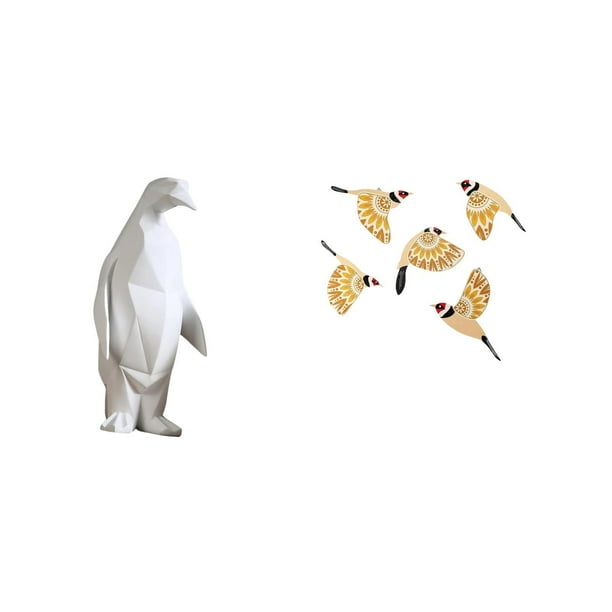 Escultura de pingüino,Escultura de pingüino para decoración nórdica del hogar,Adorno de mesa con estatua de animal,artesanía para decoración de dormitorio,Arte de pared de pájaros de