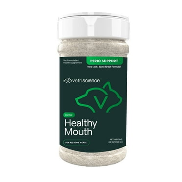 VetriScience Laboratories Healthy Mouth, Dental Care Powder for Cats and Dogs, 4.2 oz.