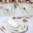 thumbnail image 2 of Sage Green Flowers Cloth Napkins, Watercolor Retro White Floral Leaves Washable and Reusable Dinner Napkins Set of 4, Table Napkin for Kitchen Party Birthday Wedding Hotel Housewarming 20"x20", 2 of 8