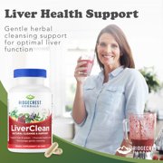 RidgeCrest Herbals LiverClean, Natural, Herbal Liver Support Supplement with Blessed Thistle Herb, Dandelion, Barberry, Wild Yam, Detox and Cleanse Support Formula, Healthy Bile (60 Caps, 30 Serv)
