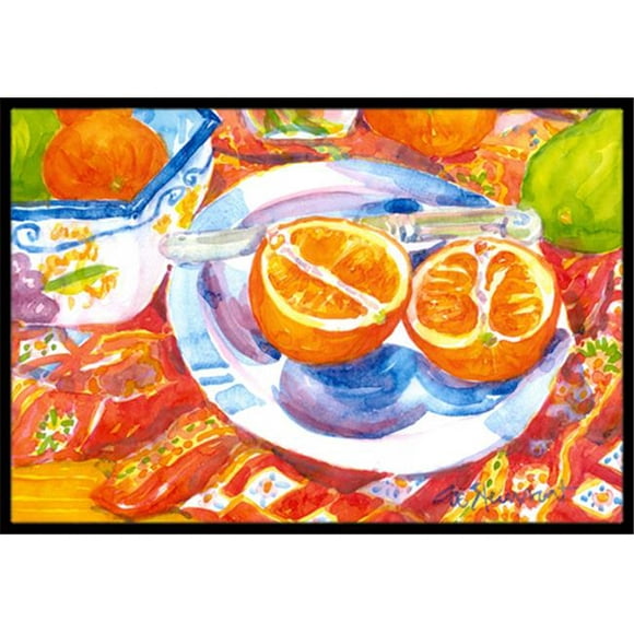 Oranges de Floride Tranchées pour le Petit Déjeuner Tapis Intérieur Ou Extérieur - 18 x 27 Po.