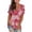 Pink, variant on Womens Summer Tops Floral Short Sleeve V Neck T Shirts Tees Printed Side Split Tunic Tops