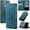 Blue-Green, variant on Wallet Case for iPhone 16 Pro Leather Wallet Flip Cover with Card Holder, Kickstand, Magnetic Closure, RFID Blocking TPU Shockproof Phone Case Compatible with iPhone 16 Pro