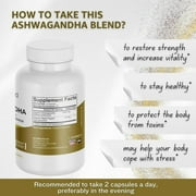 Healblend Ashwagandha Supplement with Black Pepper Extract - Supports Stress Relief, Immune, Energy, Stamina - 60 Capsules
