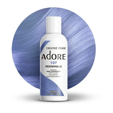 Adore Semi Permanent Hair Color - Vegan and Cruelty-Free Hair Dye - 4 Fl Oz - 197 Peri Winkle (Pack of 1)