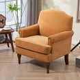 thumbnail image 3 of LUCKHAO Modern Accent Chair with Retro Wooden Legs & Nailhead Trim, Comfy Upholstered Club Armchair  Lounge Chair ,Single Sofa Chair  for Bedroom Living Room, 3 of 18