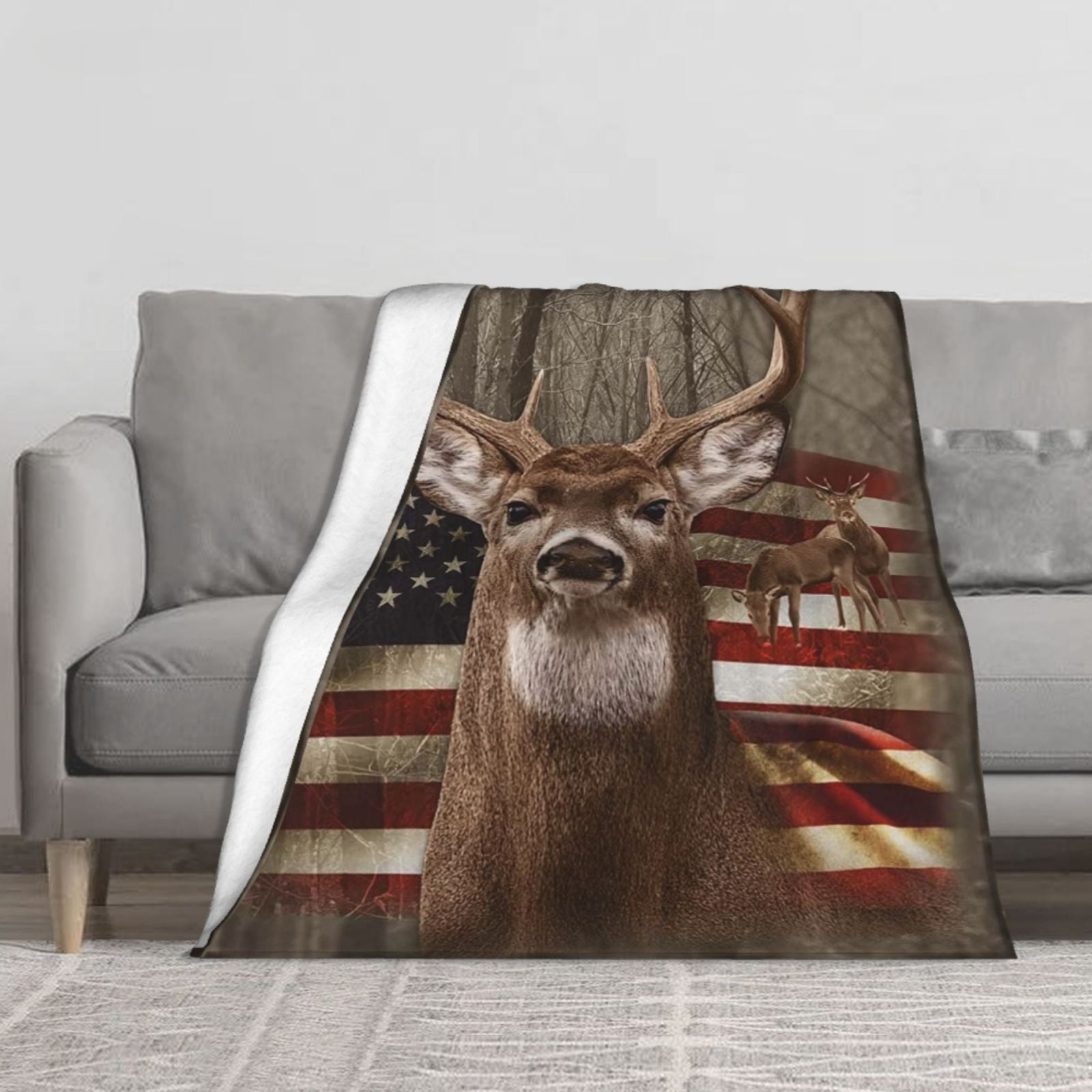 Deer print throw blanket new arrivals