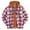 Red-C, variant on Mens Hooded Fake Two-piece Jacket Long Sleeve Jacket Loose Hooded Fake Two-piece Jacket with Pocket Zipper Hooded Neck Plaid Red S