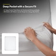 thumbnail image 3 of 6 Piece Printed Sheet Set, Deluxe Ultra Soft 1500 Series, Double Brushed Microfiber -Pinstripes White, King, 3 of 5