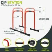 ProsourceFit Dip Stand Station Body Press Bar with Safety Connector
