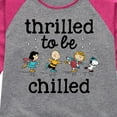 thumbnail image 3 of Peanuts - Snoopy and Friends Thrilled To Be Chilled - Toddler And Youth Girls Raglan Graphic T-Shirt, 3 of 6