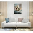 thumbnail image 4 of ADALE Funny Cat Canvas Wall Art Cat Riding a Shark Painting Picture Wall Decor Vintage Gothic animal Poster Print Artwork for Bathroom Living Room Bedroom Home Decoration Framed 11x14 Inch, 4 of 6