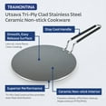 thumbnail image 5 of Tramontina Utsava 10.5 in. Ceramic-Coated Non-Stick Stainless Steel Concave Tawa, 5 of 8