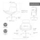 thumbnail image 5 of Silla cruzada con reposabrazos ajustables y ruedas y reposacabezas, silla de escritorio de vanidad de salón PU con asiento amplio para sentarse con piernas cruzadas, 5 of 5