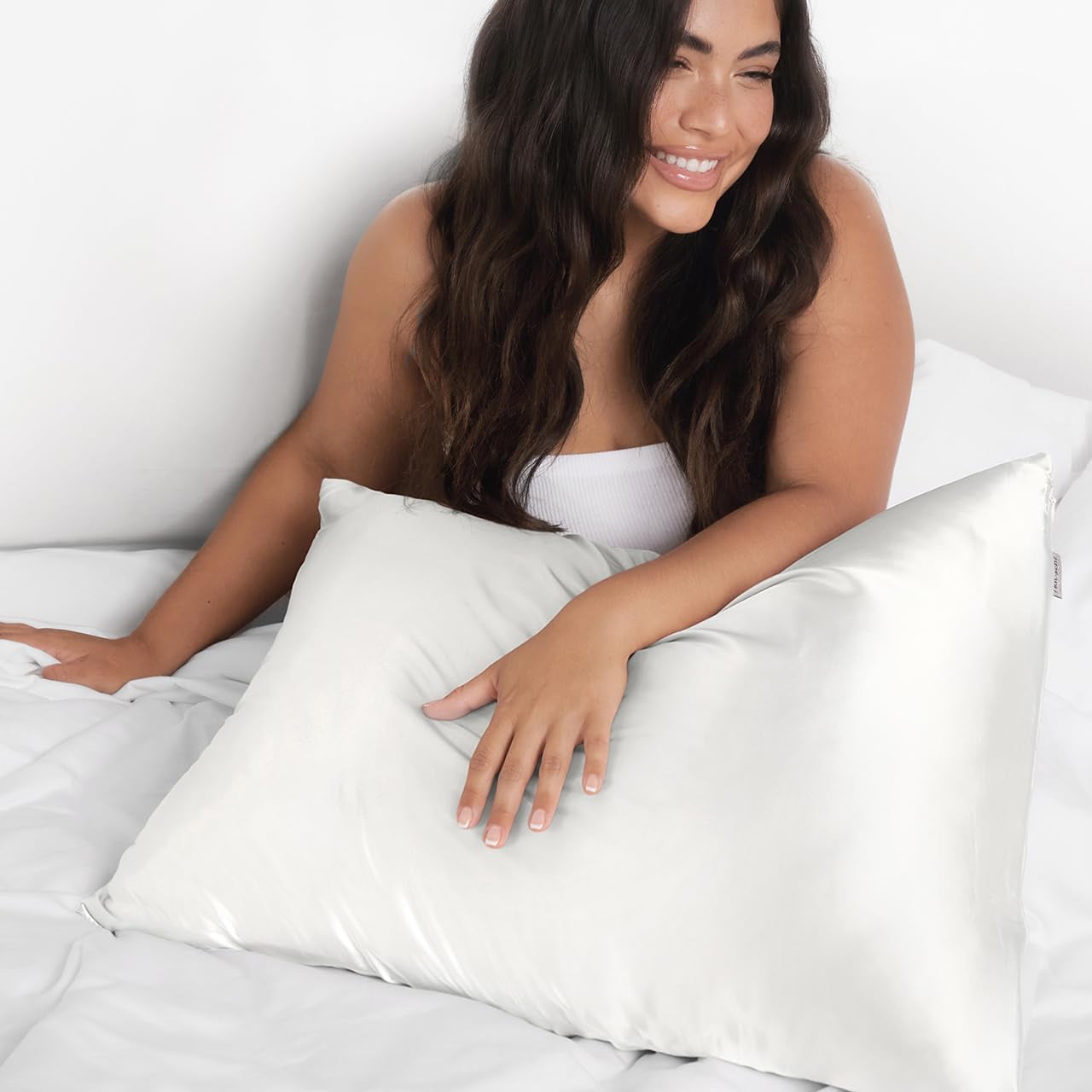 Kitsch 100% Satin Sleep Set - 1 Pillowcase, 1 Eye Mask & 1 Scrunchie for Women - (Ivory) 3pcs