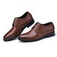 thumbnail image 7 of Tawop Mens Dress Shoes Faux Leather Casual Comfy Fashion Lace Up Oxfords Brown Size:8.5, 7 of 7