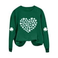 thumbnail image 5 of Ohufall St Patricks Day Shirt Women Crewneck Sweatshirt Shamrock Long Sleeve Shirt Irish Lucky Four Clover Sweater Spring Pullover Tops, 5 of 5