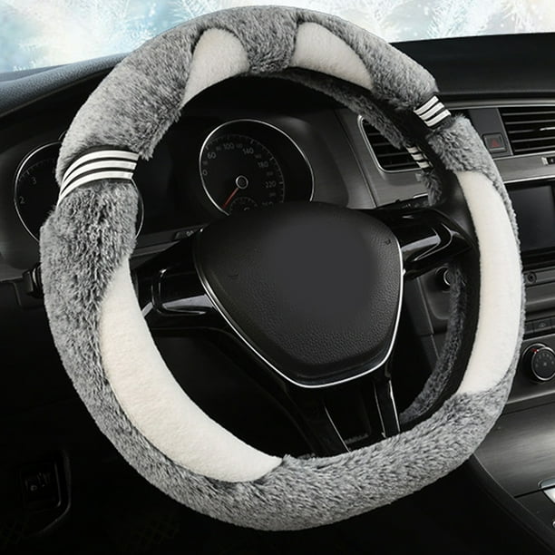Funda para volante de coche Lisbinx de 38 cm, universal, elástica, para invierno