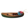 thumbnail image 2 of Wooden Painted Canoe Hanging Christmas Tree Ornament, 5 1/4 Inch, 2 of 4