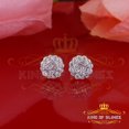 thumbnail image 2 of King of Bling's 925 Yellow Sterling Silver 0.74ct Cubic Zirconia Women's Hip Hop Flower Earrings, 2 of 12