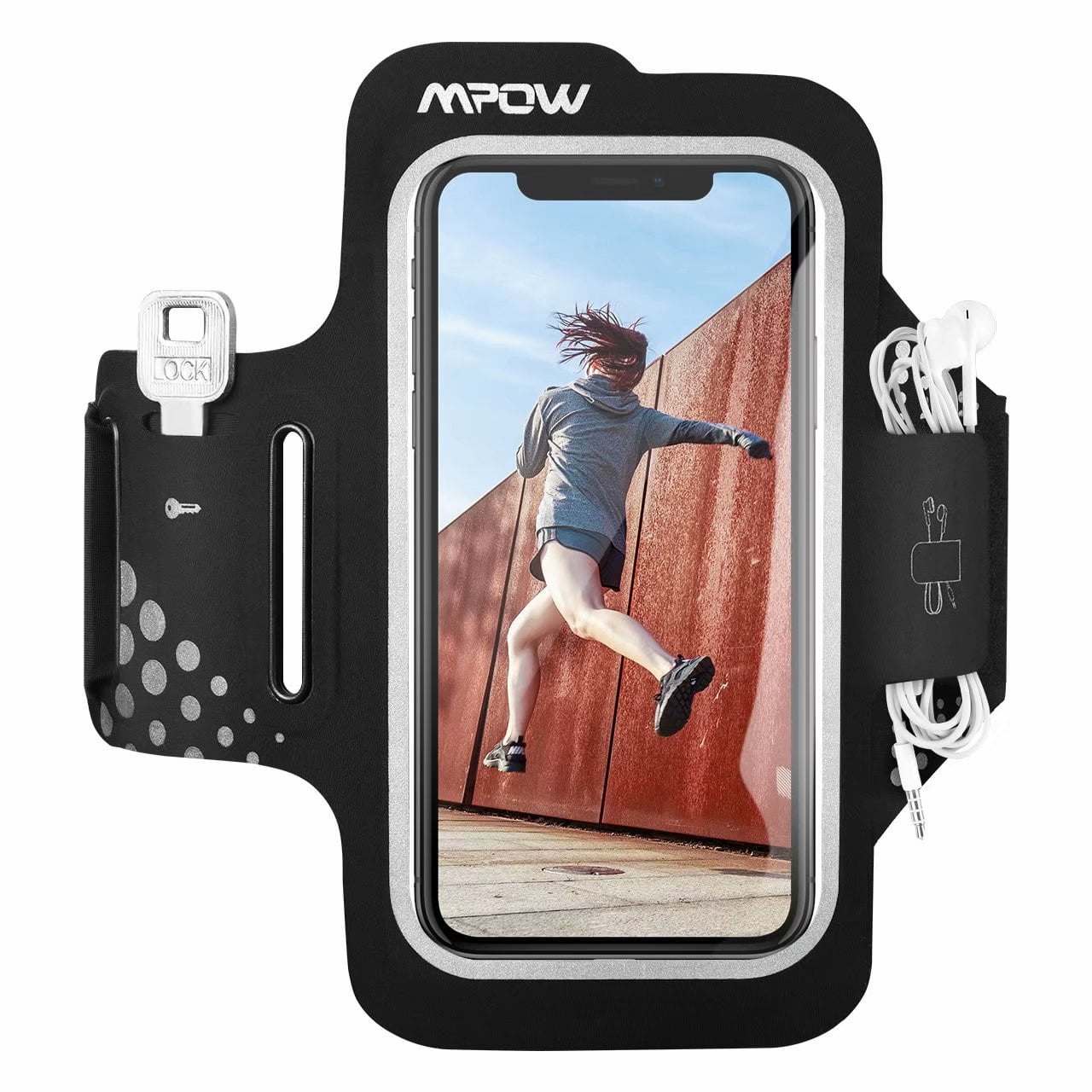 Xs Max Water Resistant Ideal Running Phone Holder XR ANJ Outdoors Elastic Lycra Running Armband for iPhone Xs Galaxy Phones Large Capacity Upper Arm Band to Hold Money Cards and Keys