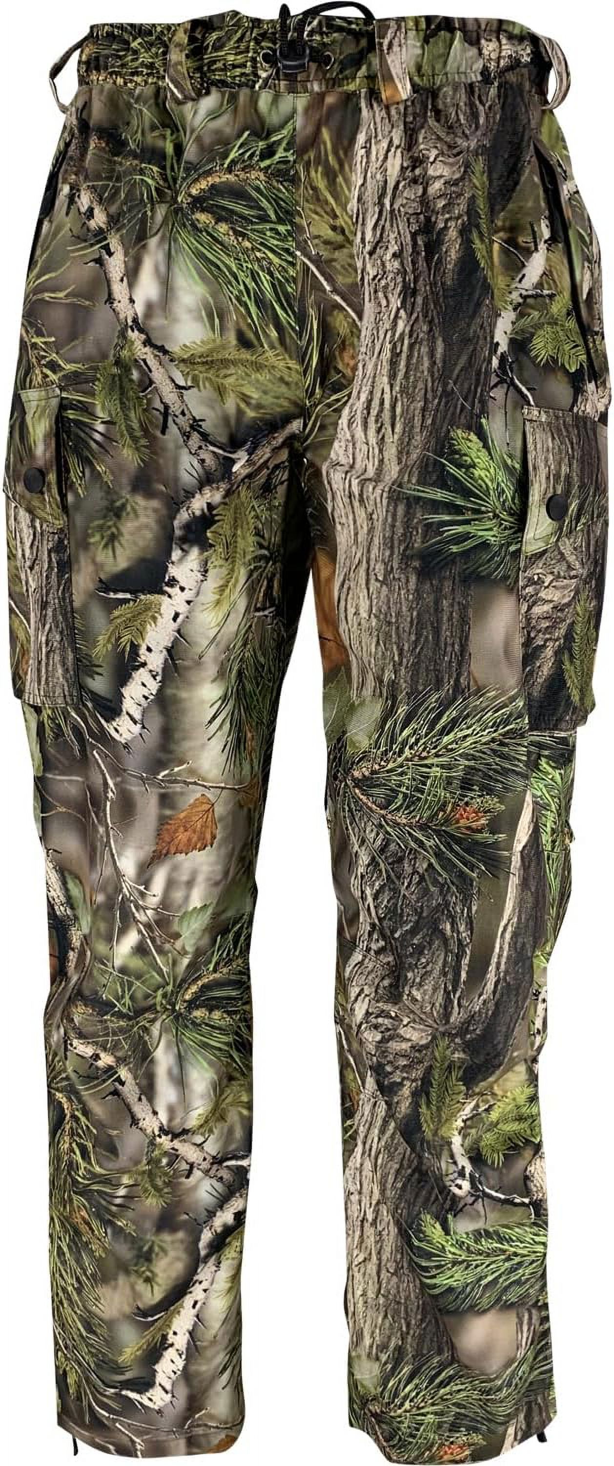 AYIN Hunting Camo Rain Suit, Breathable Waterproof Camouflage Rain Hooded Jacket and Pants with Wateproof Zippers (Size X Large)