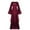 Wine, variant on Fesfesfes Women Dress Casual Halloween Long Sleeve Splicing Solid Gothic Cosplay Dress Plus Size $10