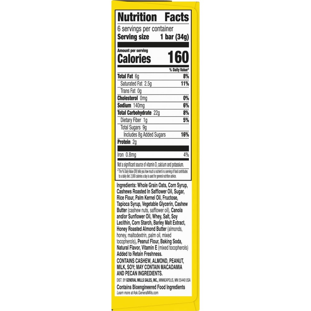 Nature Valley Cashew Sweet and Salty Nut Granola Bars 6 ct / 1.2 oz - 5 Pack