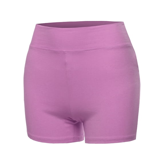 A2Y Women's Basic Solid Premium Cotton High Rise Bike Shorts Dark Mauve M