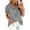 Black, variant on Womens Striped Pattern Shirts Short Sleeve Button Ruffle Stand Collar Shirt Puff Tighten Cuffs Fashion Top Summer Dressy Casual Loose Tops S Black