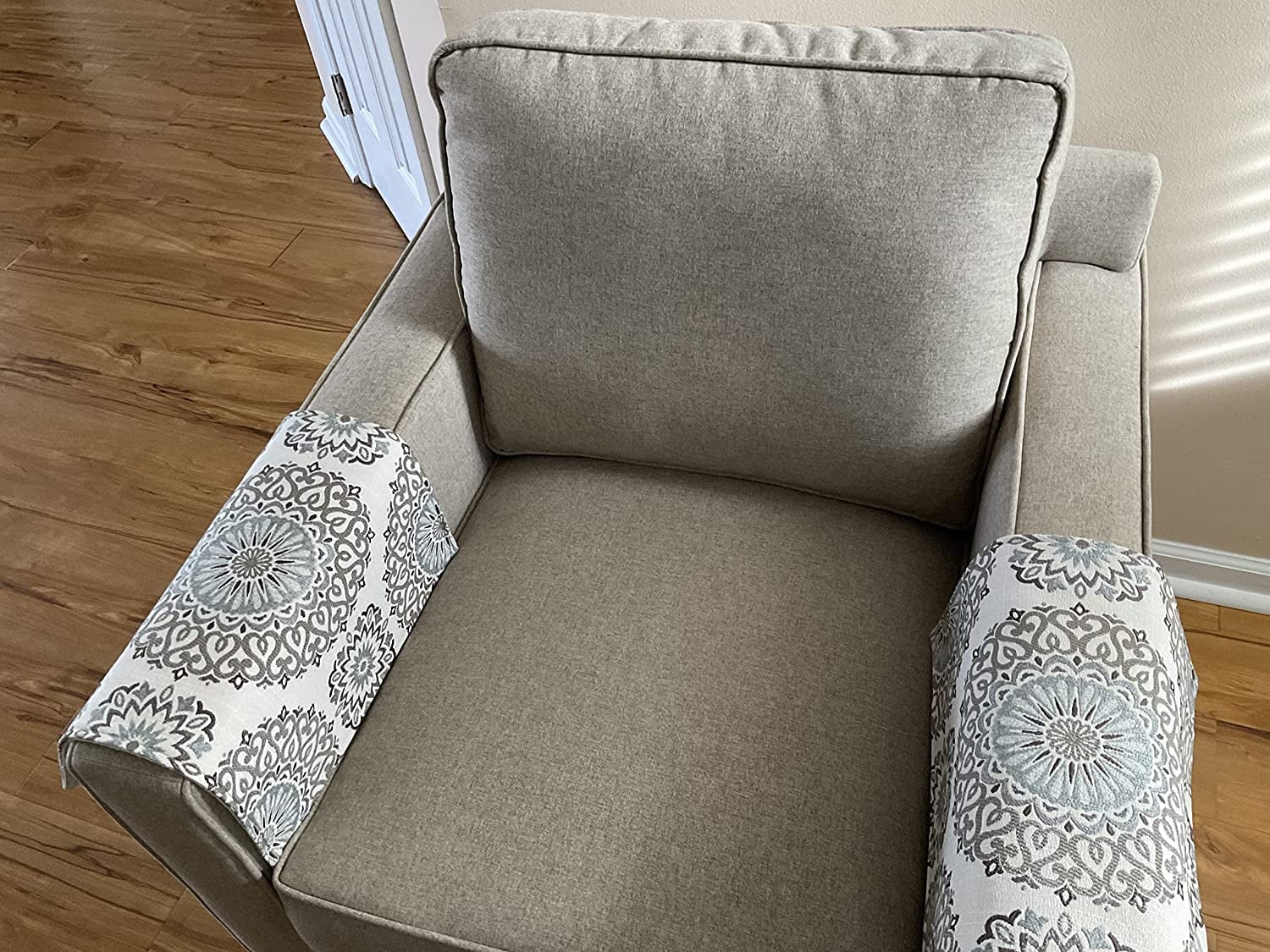Headrest cover for furniture slipcovers headrest cover for recliner furniture protectors Home sofas loveseats theater chairs office chairs recliners RV's Housewarming gifts Blue Medallion