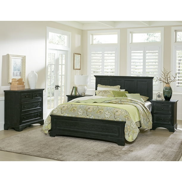Farmhouse Basics King Bedroom Set With 2 Nightstands 1 Chest And 1 Vanity And Bench Walmart Com Walmart Com